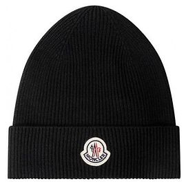 Moncler Wool Beanie Black Black