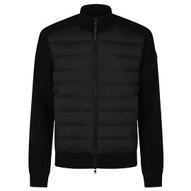 Moncler Wool Cashmere Blend Padding Zip Cardigan Black