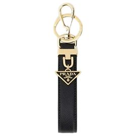 Prada Porte-clés en cuir Saffiano Noir