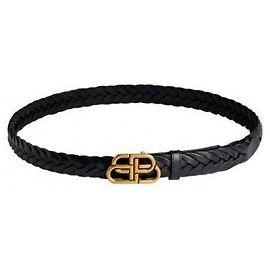 Balenciaga Thin Belt Schwarzer Ledergürtel Schwarz