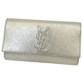 Autre Marque Limited Edition Silver Leather Clutch Bag Silvery