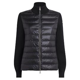 Moncler Wollcardigan mit Reißverschluss Schwarz Schwarz
