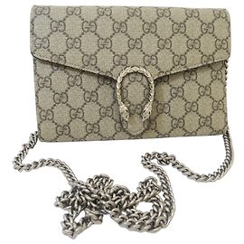 Gucci Bolsa Dionysus Mini Chain Bag Interior Bege Marrom