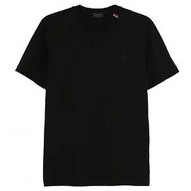 Moncler Baumwoll-T-Shirt mit Logo Schwarz Schwarz