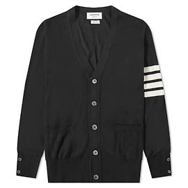 Thom Browne Nachhaltiger Wollcardigan Schwarz Schwarz