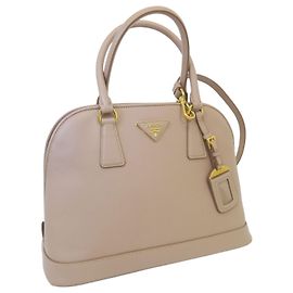Prada mala Tote Saffiano Rosa Bege Marrom