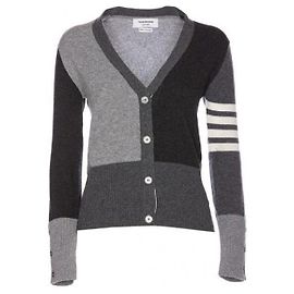 Thom Browne Cardigã de cashmere com decote em V Marrom