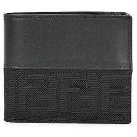 Fendi Jacquard Leather Bifold Wallet Black