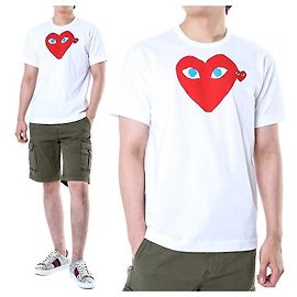 Comme Des Garcons Camiseta con estampado de corazón Blanco AX Blanco