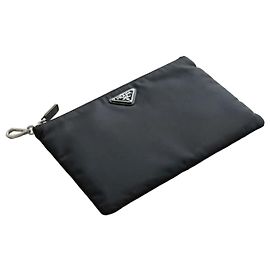 Prada Clutch Bag Re-Nylon com logótipo triangular Preto