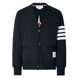 Thom Browne Cardigan brodé Loopback Bleu