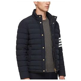 Thom Browne Shiny Ripstop Lightweight Down Jacket Blue