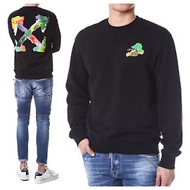 Off White Multicolor Painting Arrow Fleece Sweatshirt Schwarz