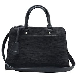 Louis Vuitton Black Epi Leather Banu MM Top Handle Black