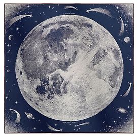 Hermès Lenço de seda Clair de Lune Vermelho