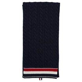 Thom Browne Écharpe à rayures Cable Rib Wool RWB Bleu