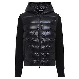 Moncler Gesteppter Cardigan aus Kaschmir-Wollmischung Schwarz
