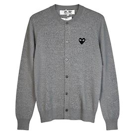 Comme Des Garcons Strickcardigan mit Herzen Grau Braun