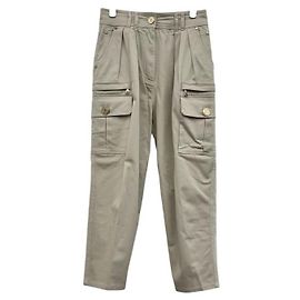 Balmain Cargo Pants with Gold Buttons Golden