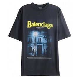 Balenciaga T-Shirt Medium Fit Wasched Black Schwarz