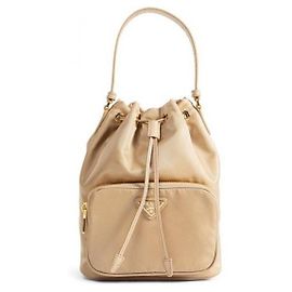 Prada Borsa a secchiello Duet Nylon Marrone