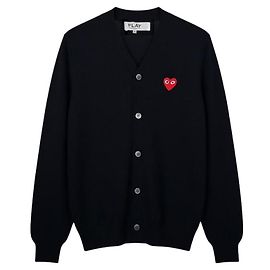 Comme Des Garcons Strick-Cardigan mit V-Ausschnitt Schwarz Schwarz