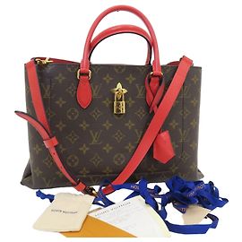Louis Vuitton Saco Tote Monogram Canvas Flower com alça de ombro Multicor