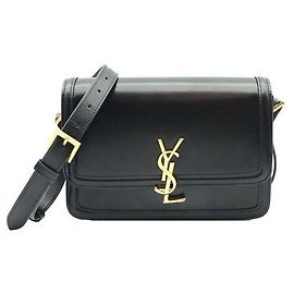 Autre Marque Borsa a tracolla Medium Solferino in pelle di vitello liscia nera Monogram Nero