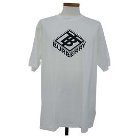Burberry Logo Grafik T-Shirt Weiß Weiß