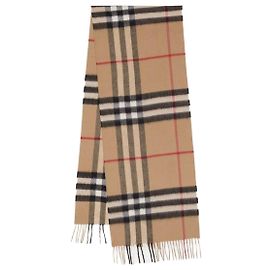 Burberry Cachecol de cashmere com xadrez clássico Marrom