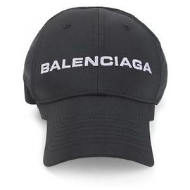 Balenciaga Technical Fabric Logo Cap Black