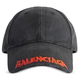 Balenciaga Boné em sarja de algodão com logótipo Preto