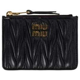 Miu Miu Nappa Leather Card Holder Black