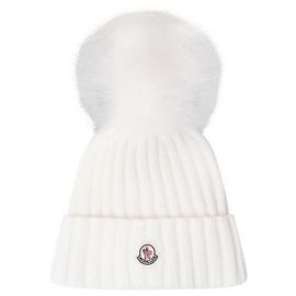 Gorro de lã Moncler Pompom branco Branco