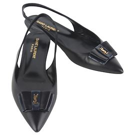 Autre Marque Gold Logo Anaïs Flat Slingbacks Size Golden