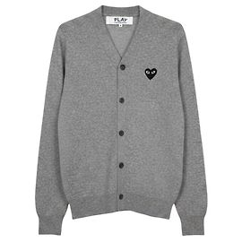 Comme Des Garcons Play Black Heart Strickcardigan Grau Braun