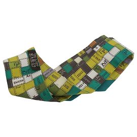 Hermès Twilly in seta verde multi logo Verde