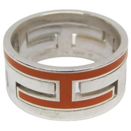Hermès Anel Hermes Move H Silver Prata