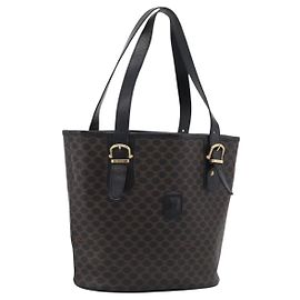 Céline Celine C Macadam Tote PVC leather/ Macadam canvas Nero