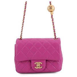 Bolsa de Ombro Chanel Mini Matelassé Roxo