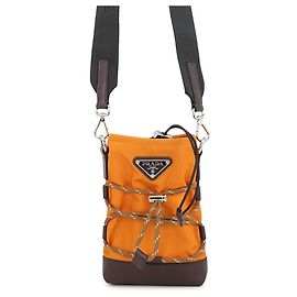 Prada Schulter-Handytasche Braun Orange
