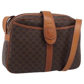 Céline Celine Macadam Shoulder Leather Medium Castaño