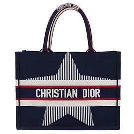 Sac à main Christian Dior Book Tote Medium Blanc Rouge Bleu Marine
