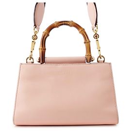 Gucci Nymphaea Bamboo Leather Handbag Pink