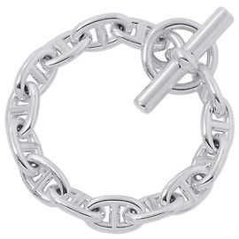 Hermès Bracciale con Charm Hermes Chaine d'Ancre MM Argento
