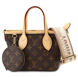 Sac à main cabas Louis Vuitton Neverfull BB Monogram Marron Beige Monogramme