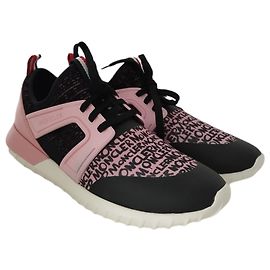 Moncler Meline Baskets Basses Rose et Noir Noir Rose
