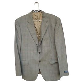 Autre Marque Stark & Sons Blazer Lã Xadrez Cinza Cinza