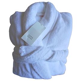 Autre Marque Zara Home White Cotton Dressing Gown White Beige