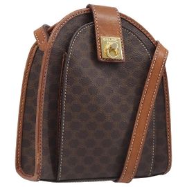 Céline Celine Macadam Shoulder Canvas Medium Marrom